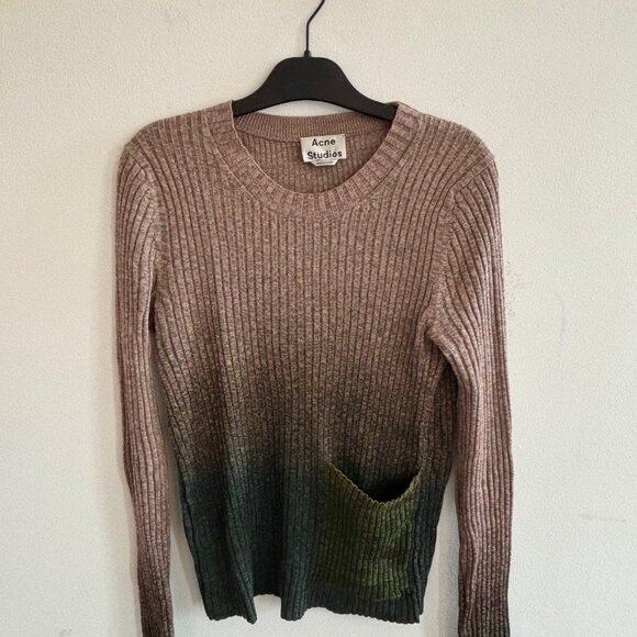 Acne Studios Rasha Mouline Space Dye Sweater Pink Green Size M - Picture 4 of 6
